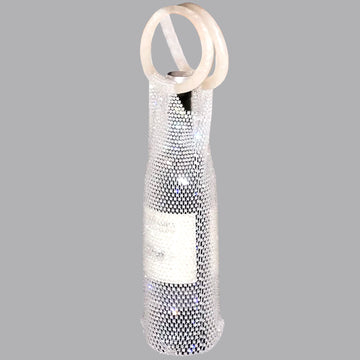 Shimmering Mesh Wine Satchel Bag - White